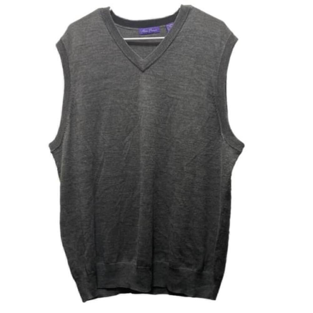 Men's Alan Flusser Gray Wool Blend Sweater Vest Size XXL